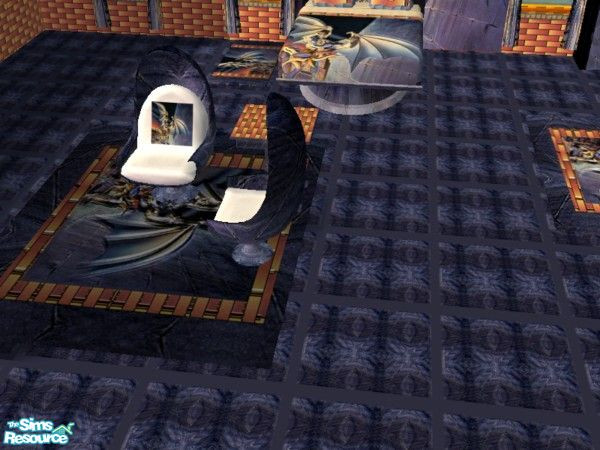 Sims 2 — Gargoyle Bedroom chairs by ead425 — Thanks to Disney: 12 items, 4 walls, 1 floor: chairs, comp chair,computer,