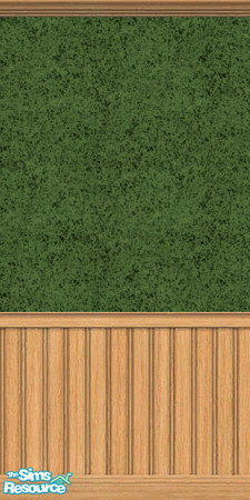 Sims 2 — DGEM Dark Shades - Green by dangerusgem — Half wall Dark Green shade with light wood trim. 10 Dark Shade Walls
