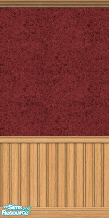Sims 2 — DGEM Dark Shades - Red by dangerusgem — Half wall Dark Red shade with light wood trim. 10 Dark Shade Walls to