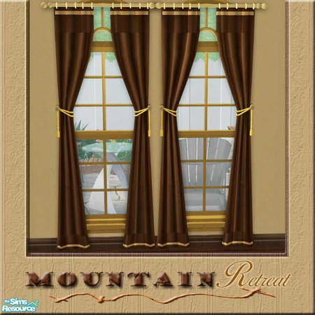 Sims 2 — Mountain Retreat Curtain by Cashcraft — Need a vacation or holiday? Mountain Retreat offers an escape from Sim