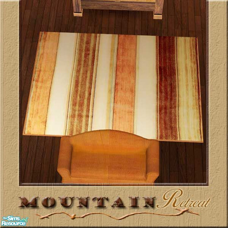 Sims 2 — Mountain Retreat Rug by Cashcraft — The Mountain Retreat rug is handwoven and colored with all natural plant