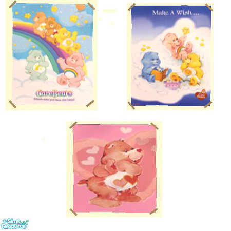 Sims 2 — Care Bear Posters by Iceman721 — Here is a set of 3 Care Bear posters for a childs room or any sim that loves