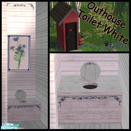 Sims 2 — Outhouse Toilet  White by solfal — You need the mesh file to get this toilet to work. Match the Outhouse