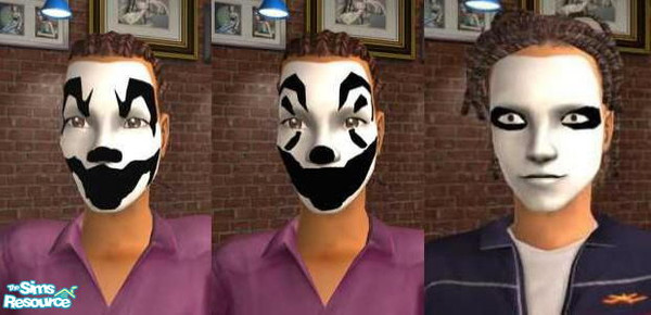 Sims 2 — Psychopathic Face Paint Set by WickedMayesJuggalette — Set includes face paint from Violent J, Shaggy 2 Dope,