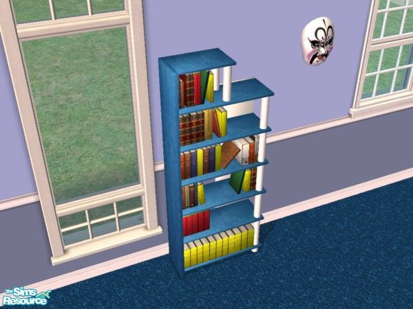 Sims 2 — LLR Office, Blue Bookcase - Recolor 3 by LaLunaRossa72 — You need to download the LLR Office, Red Bookcase -