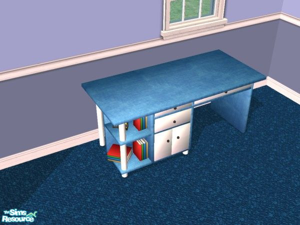 Sims 2 — LLR Office, Blue Desk - Recolor 3 by LaLunaRossa72 — You need to download the LLR Office, Red Desk - ***NEW