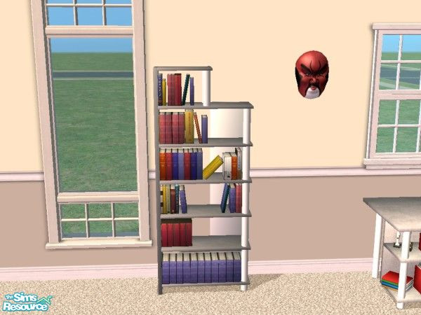 Sims 2 — LLR Office, Grey Bookcase - Recolor 1 by LaLunaRossa72 — You need to download the LLR Office, Red Bookcase -