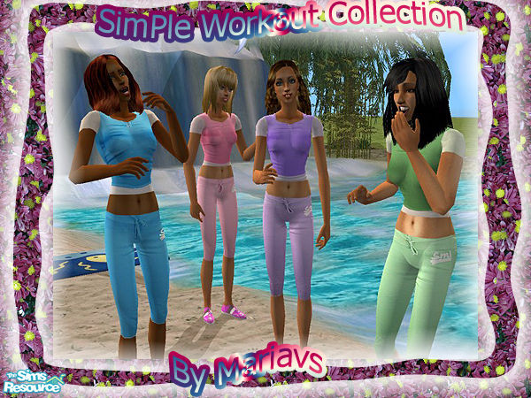 Sims 2 — SimPle Workout Set by mariavs — Just what the name says. Very simple workout set in very happy pastel colors.