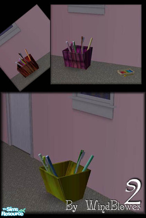 Sims 2 — MESH - Penholder Big! by WindBlower — Here is a Big Pen-Holder, to be used for the floor or a table. Give your