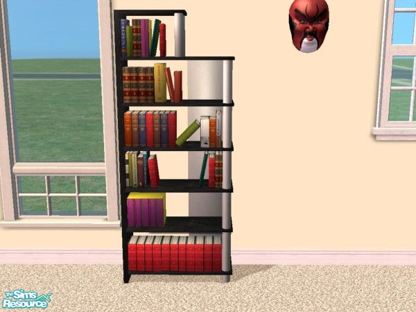 Sims 2 — LLR Office, Black Bookcase - Recolor 2 by LaLunaRossa72 — You need to download the LLR Office, Red Bookcase -
