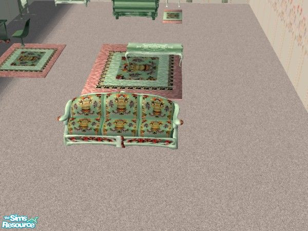 Sims 2 — Misty Rose sofa by ead425 — 15 items, 1 wall: hope you enjoy: bookcase, coffee table, computer, curtains, desk,