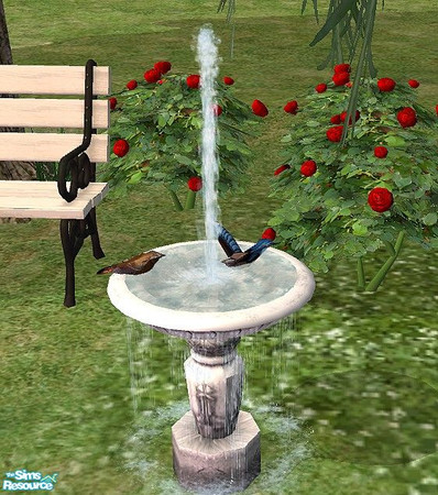 Sims 2 — Bird Bath - EP required by Bitzybus — This mesh requires that you have the University Expansion Pack installed.