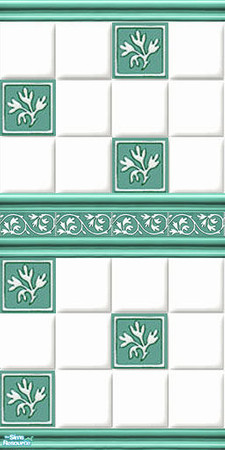 Sims 2 — Seafoam Tile Set - Wall  by Halfcreek — created by Halfcreek