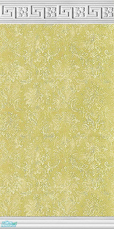 Sims 2 — Yellow Textured Damask by Halfcreek — created by Halfcreek