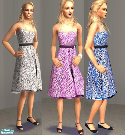 Sims 2 — Tea Pot Dress Set by jessicaciocler — Perfect Dress Set in three colors!