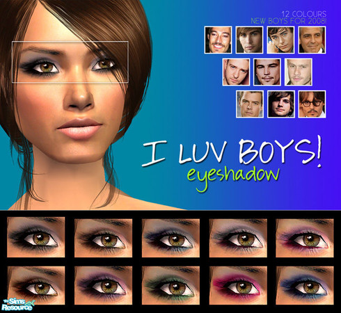 Sims 2 — I Luv Boys! Eyeshadow 2008 by 06bek — A re-make of an old favourite! I Luv Boys! is one of my most popular