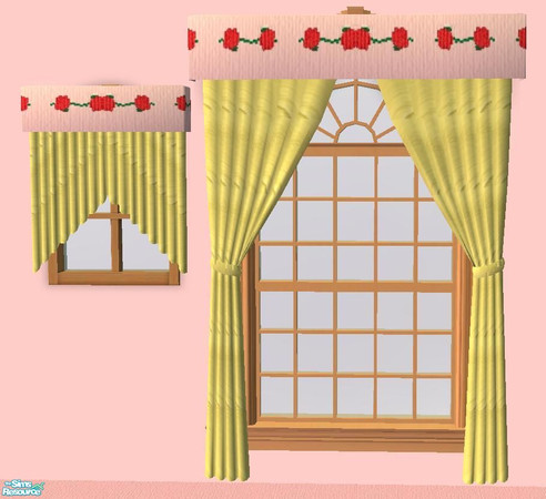 Sims 2 — Disney Princess Set 2 Belle Set Complete Kids Bedroom - Belle Curtains by aaaaaaac — 
