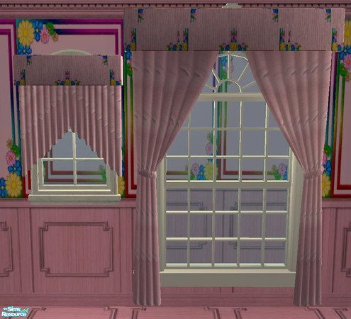 Sims 2 — Hello Kitty Flowers Set Living Room - Curtains Flowers  by Bury me deep inside your heart — 