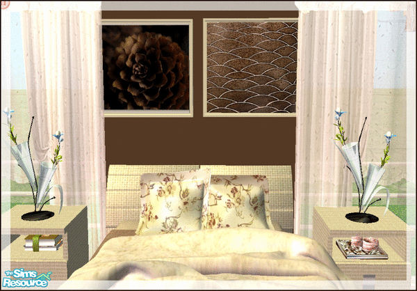 Sims 2 — Romantica Bedroom in cream - double painting by kibanahnah — Recolor of my first mesh set! i hope you will like