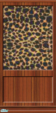Sims 2 — Safari - cheetah 02 by perelinka — Colonial wall with animal\'s skin and wooden panel (cheetah).