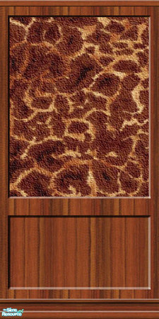 Sims 2 — Safari - giraffe 02 by perelinka — Colonial wall with animal\'s skin and wooden panel (giraffe).