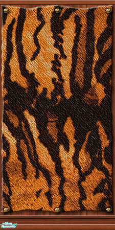 Sims 2 — Safari -tiger 01 by perelinka — Colonial wall with animal\'s skin (tiger).