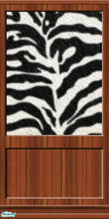 Sims 2 — Safari - zebra 02 by perelinka — Colonial wall with animal\'s skin and wooden panel (zebra).