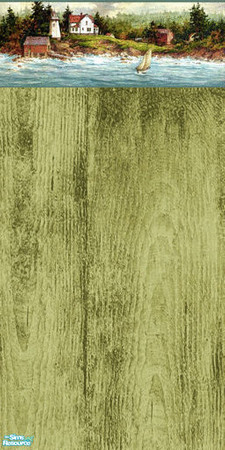 Sims 2 — Nautical Wall and Floor Set II -Green Seaside Wood Panel by drewsoltesz — A set of 2 wallpapers and two floors