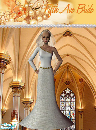 Sims 2 — Fifth Avenue Bride by Ldyaria — This dress belongs in a store on Fifth Avenue, It\'s classic sleek lines and