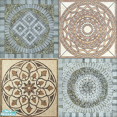 Sims 2 — Outdoor Mosaic Tile Set by Halfcreek — created by Halfcreek