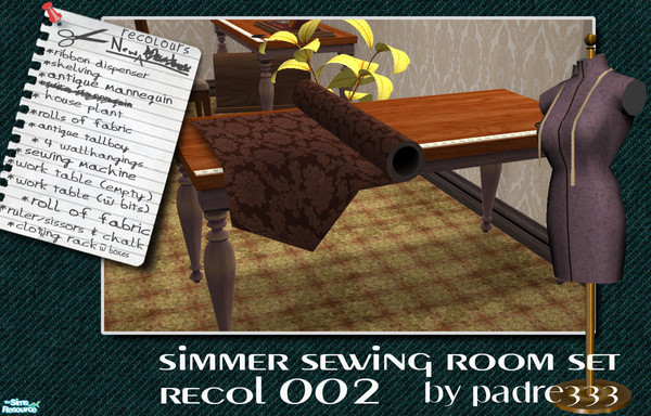 Sims 2 — Simmer Sewing Recol002 - roll of fabric single by Padre — Simmer Sewing Set Recolour 002. Enjoy!