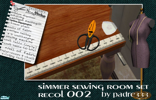 Sims 2 — Simmer Sewing Recol002 - bits for table by Padre — Simmer Sewing Set Recolour 002. Enjoy!