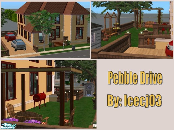 Sims 2 — Pebble Drive by icecj03 — This is the Ramirez house. The lot has a living and dining room, kitchen, 3 bathrooms,