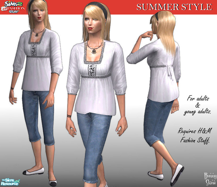 *Bunny*'s H&M Summer Style White Blouse & Denim Capris
