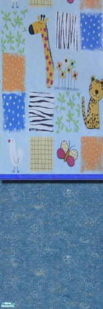 Sims 2 — Blue Jungle Children\'s Wall by simmaniac2005 — I just started trying to make things. This is the 3rd of my