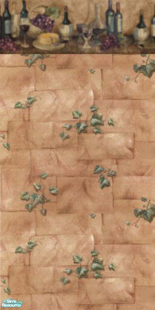 Sims 2 — Wine and Stone Wall by simmaniac2005 — I just started trying to make things. This is the 2nd wall of my first