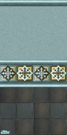 Sims 2 — Aqua Bathroom Tile Set - Aqua Bathroom Tile D by Halfcreek — created by Halfcreek