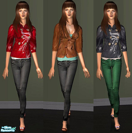 Sims 2 — OpenHouse  SkinnyJeans Shoes Set by openhousejack —  a set of three outfits for the adult and young female Sims