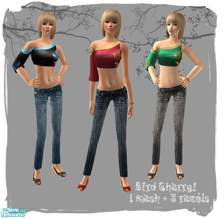 Sims 2 — Bird Cherry by Elena. — 1 mesh and 3 recolors!