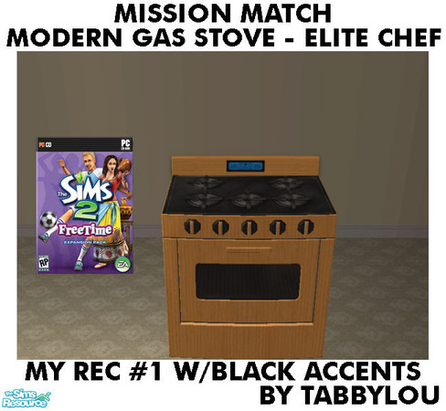 Sims 2 — TL - MM EliteChefHomeRange Recolor01BlkBlk by TabbyLou — My Recolor #1 Wood with Black Accents, Black Top etc