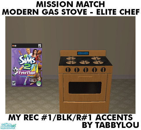 Sims 2 — TL - MM EliteChefHomeRange Recolor01BlkR01 by TabbyLou — My Recolor #1 Wood with Black Accents, Black Top etc
