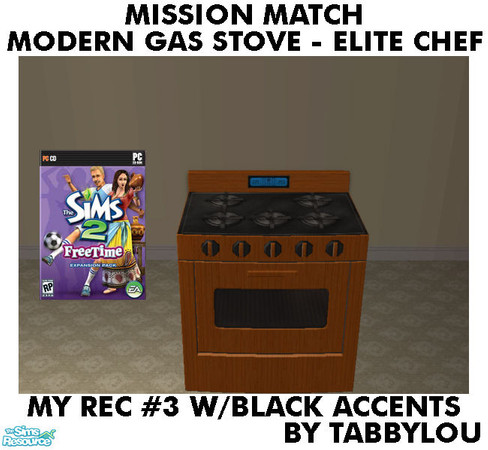 Sims 2 — TL - MM EliteChefHomeRange Recolor03BlkBlk by TabbyLou — My Recolor #3 Wood with Black Accents, Black Top etc