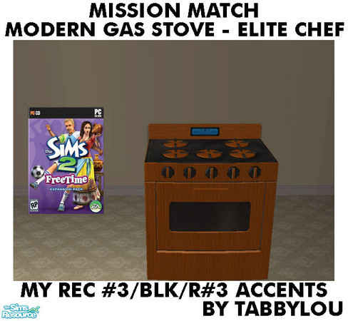 Sims 2 — TL - MM EliteChefHomeRange Recolor03BlkR03 by TabbyLou — My Recolor #3 Wood with Black Accents, Black Top etc