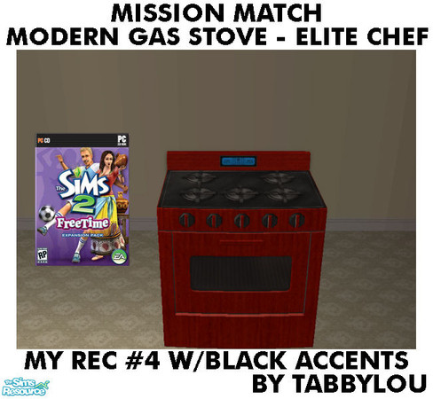 Sims 2 — TL - MM EliteChefHomeRange Recolor04BlkBlk by TabbyLou — My Recolor #4 Wood with Black Accents, Black Top etc