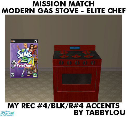Sims 2 — TL - MM EliteChefHomeRange Recolor04BlkR04 by TabbyLou — My Recolor #4 Wood with Black Accents, Black Top etc
