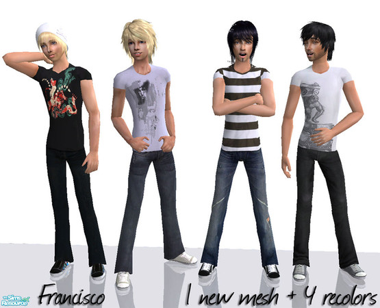 Sims 2 — Maleness - Collection 09 for Teen Males by francisssko — 1 New mesh + 4 recolors! Enjoy ;P!