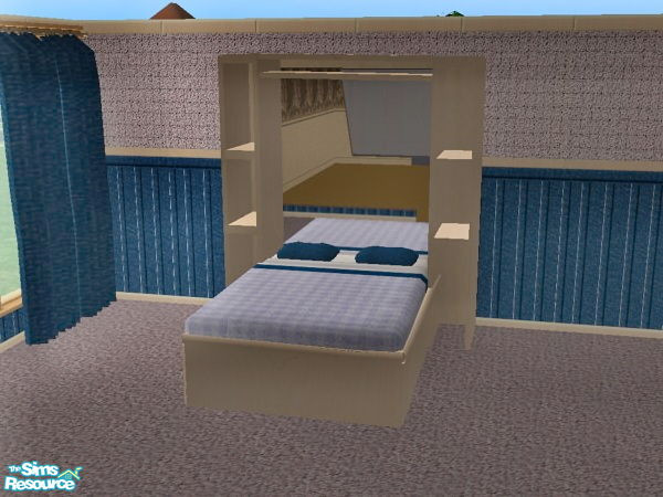 Sims 2 — Studious Bedroom - Cornflower Blue - mirror dbl hdboard by ead425 — 