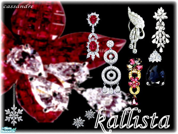 Sims 2 — Kallista earring set by kibanahnah — diamonds and precious stones... Enjoy! 