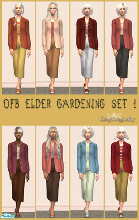 Sims 2 — OFB Elder Gardening - Set 1  by GrayDragonfly — First part of a two part set. This set includes 8 recolors of