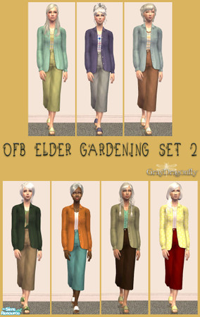 Sims 2 — OFB Elder Gardening - Set 2 by GrayDragonfly — Second part of a two part set. This set includes 7 recolors of